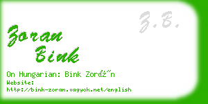 zoran bink business card